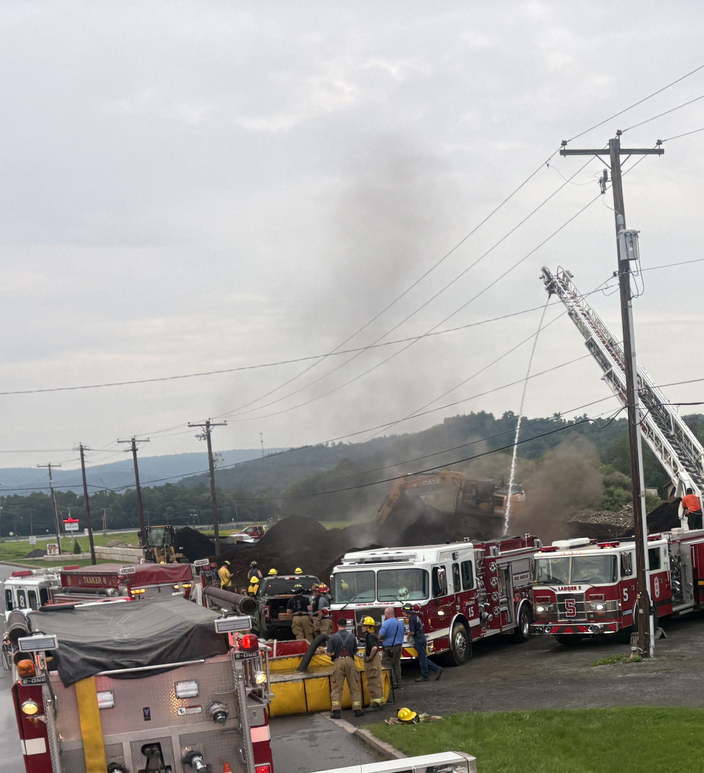 Firefighters battle Lycoming Township mulch fire Monday
